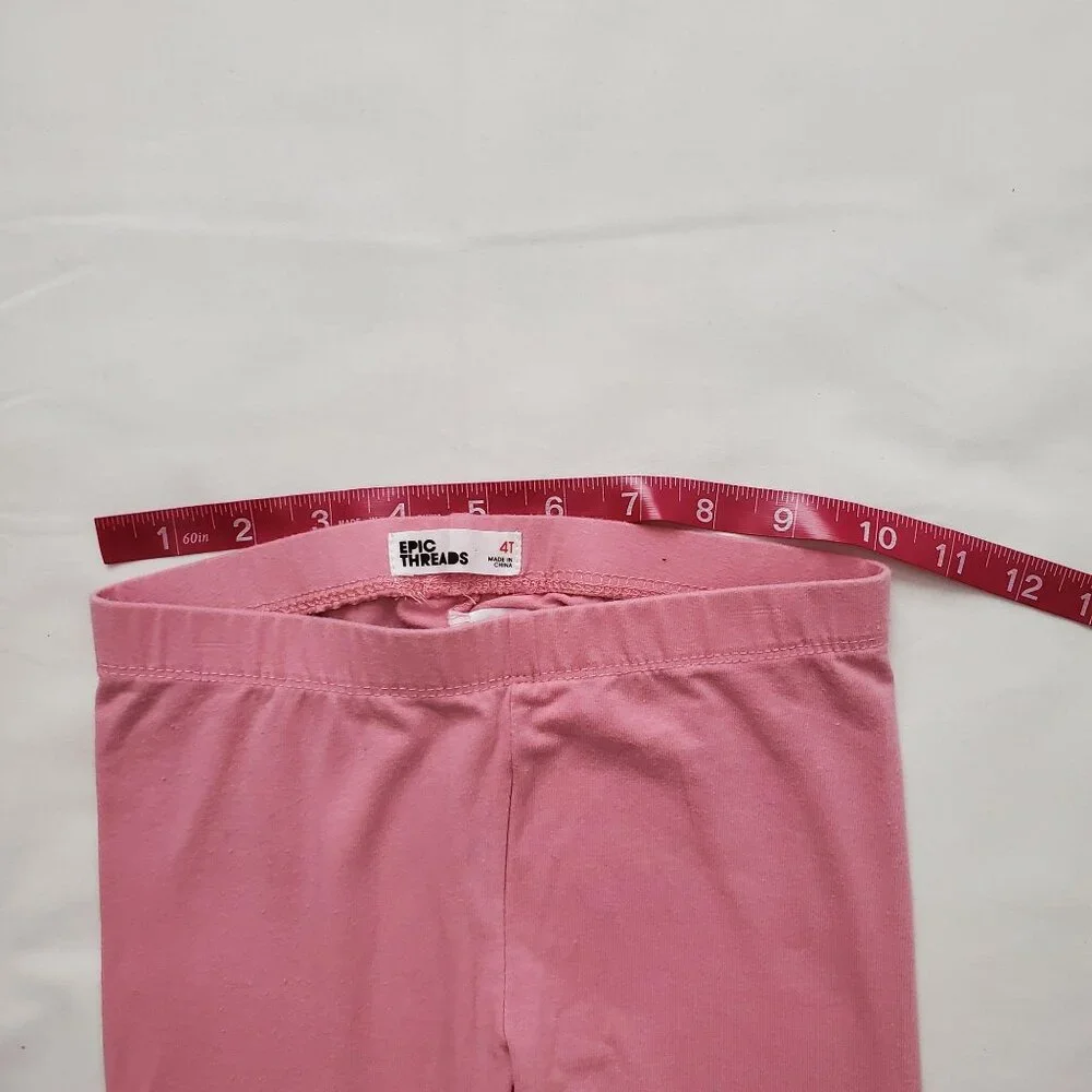Epic Threads Toddler Girls Gold Heart Border-Print Leggings,‎ Pink Size 4T